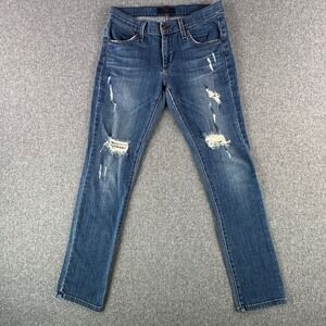 James Jeans Jeans Women 27 Neo Beau Blue Distressed Ripped Slim Boyfriend